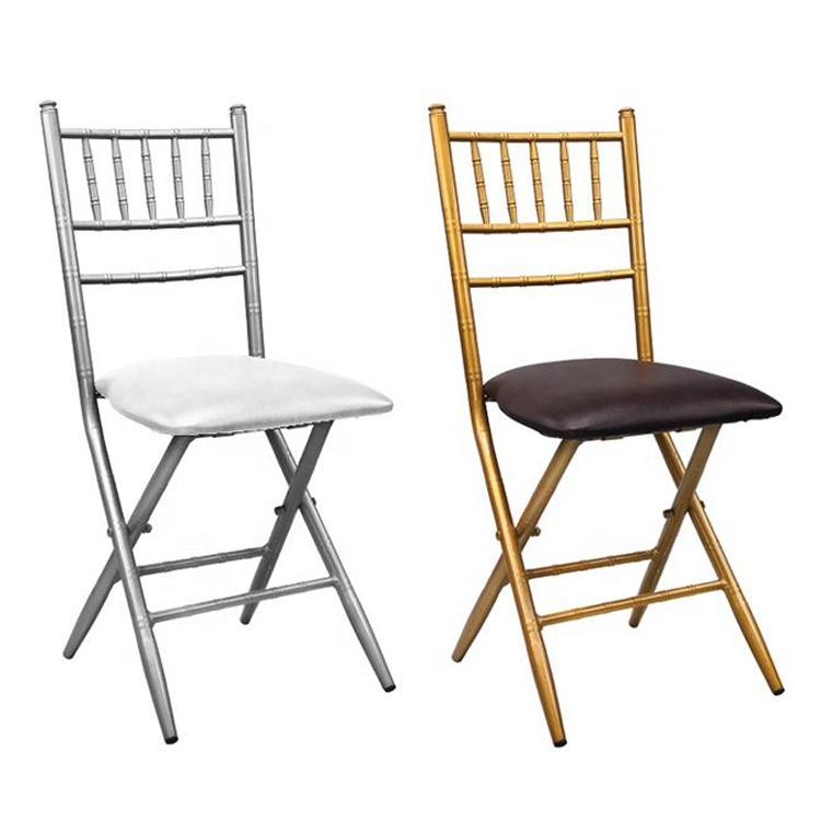 Outdoor Hotel Cafe Garden Banquet Party Event Wedding Metal Folding Tiffany Chiavari Chairs with Upholstered