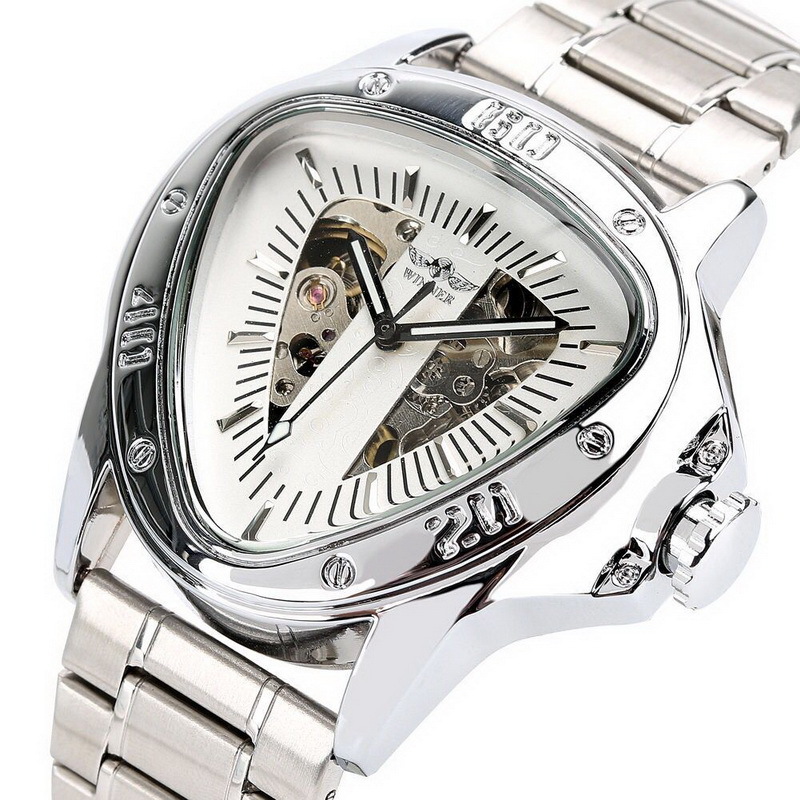European and American style men's fashion casual hollowed out triangle large dial automatic mechanical watch