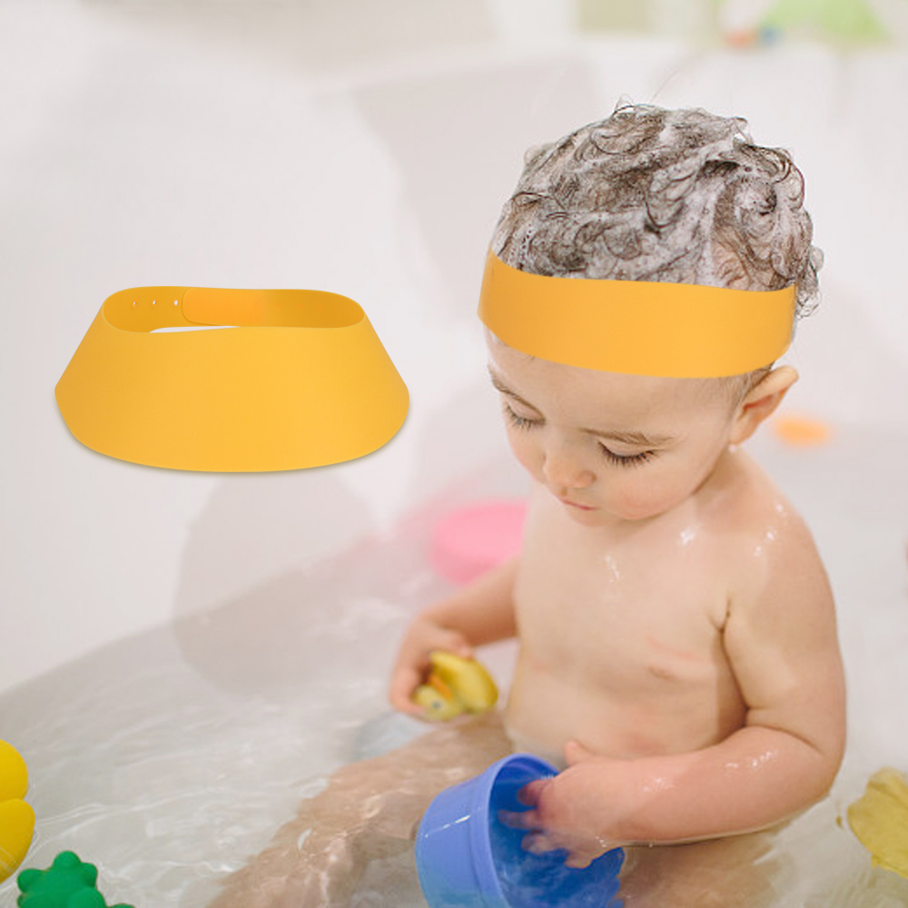 Cute Kids Protection Soft Waterproof Shampoo Adjustable Baby Silicone Shower Hat