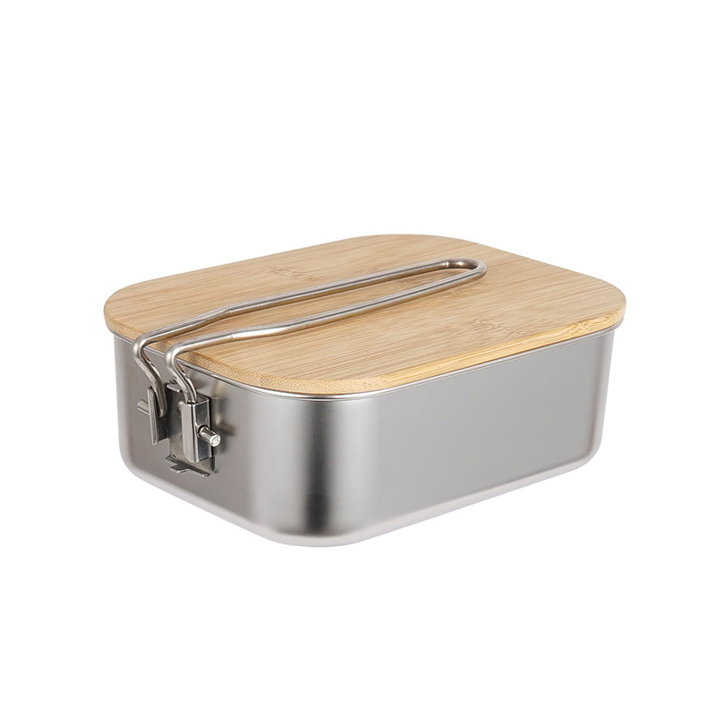 High Quality Nicety SUS304 stainless steel biodegradable  lunch box with bamboo lid