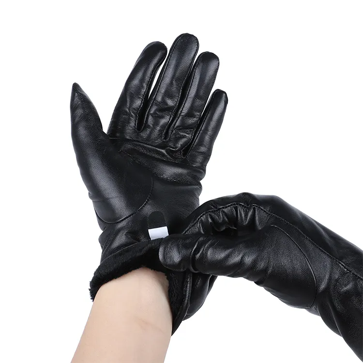 Wholesale High Quality Women Sheep Skin Ladies Zipper Leather Gloves