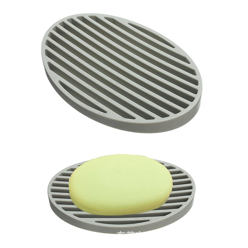 Silicone Soap Saver Holder for Bathroom/Kitchen with Fast Draining Stripe Soap can be Reused Container