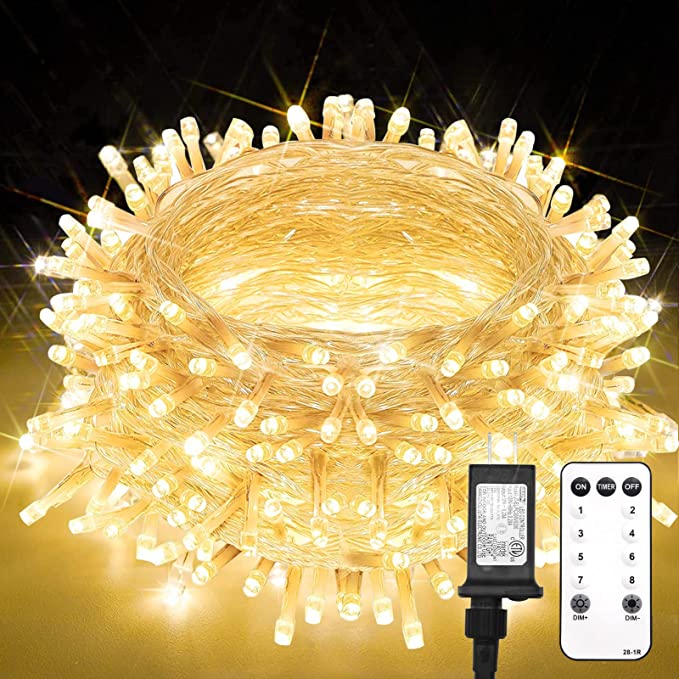Factory 33FT 100 LED Christmas Lights Outdoor Waterproof 8 Modes Indoor Fairy String Lights Warm White Party Holiday Decorations