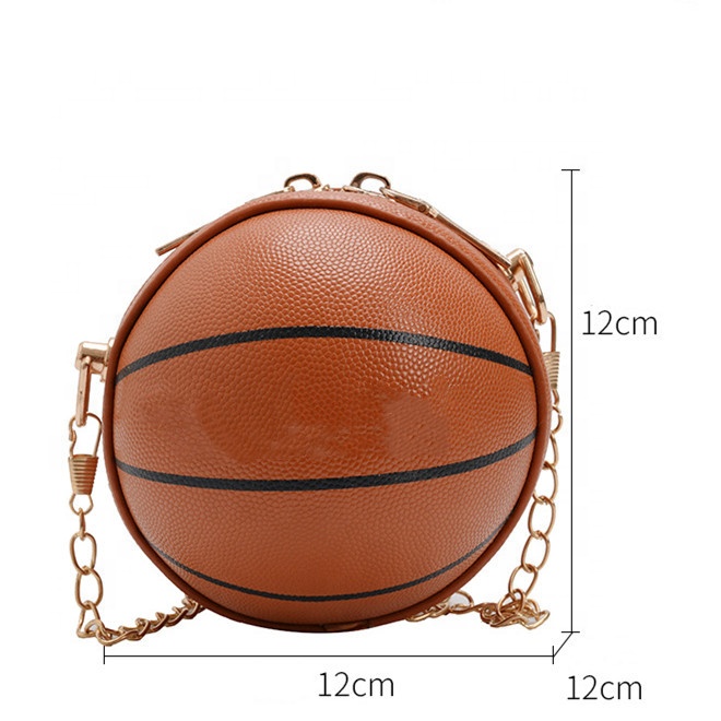 New Creative Fashion Lovely Small Coin Purse with Chain 12 cm Diameter Basketball Bags with Custom Print for Kids