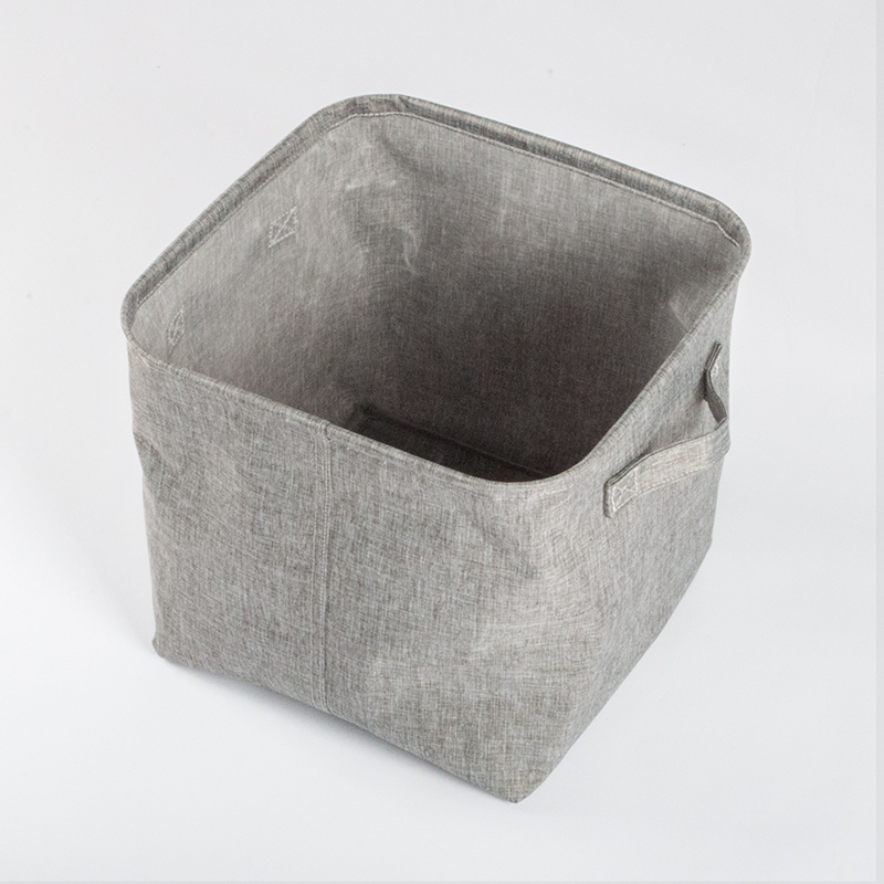 100% Polyester Cotton Linen Fabric Foldable Storage Bins Basket for Clothes Organizer