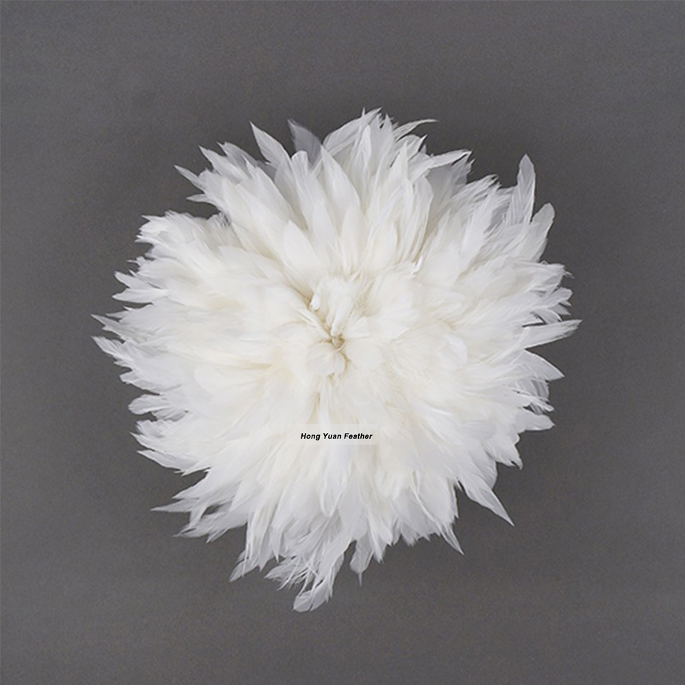 4-6 Inch White Rooster Schlappen Feathers Bleached White