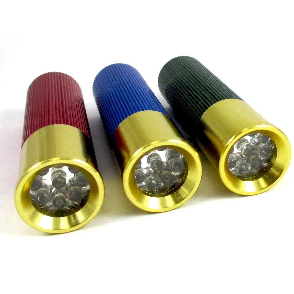 China Manufacturer 9 LED Shotgun Shell Bullet Tactical Battery Powerful Flashlight Metal Led Hand Torch Light