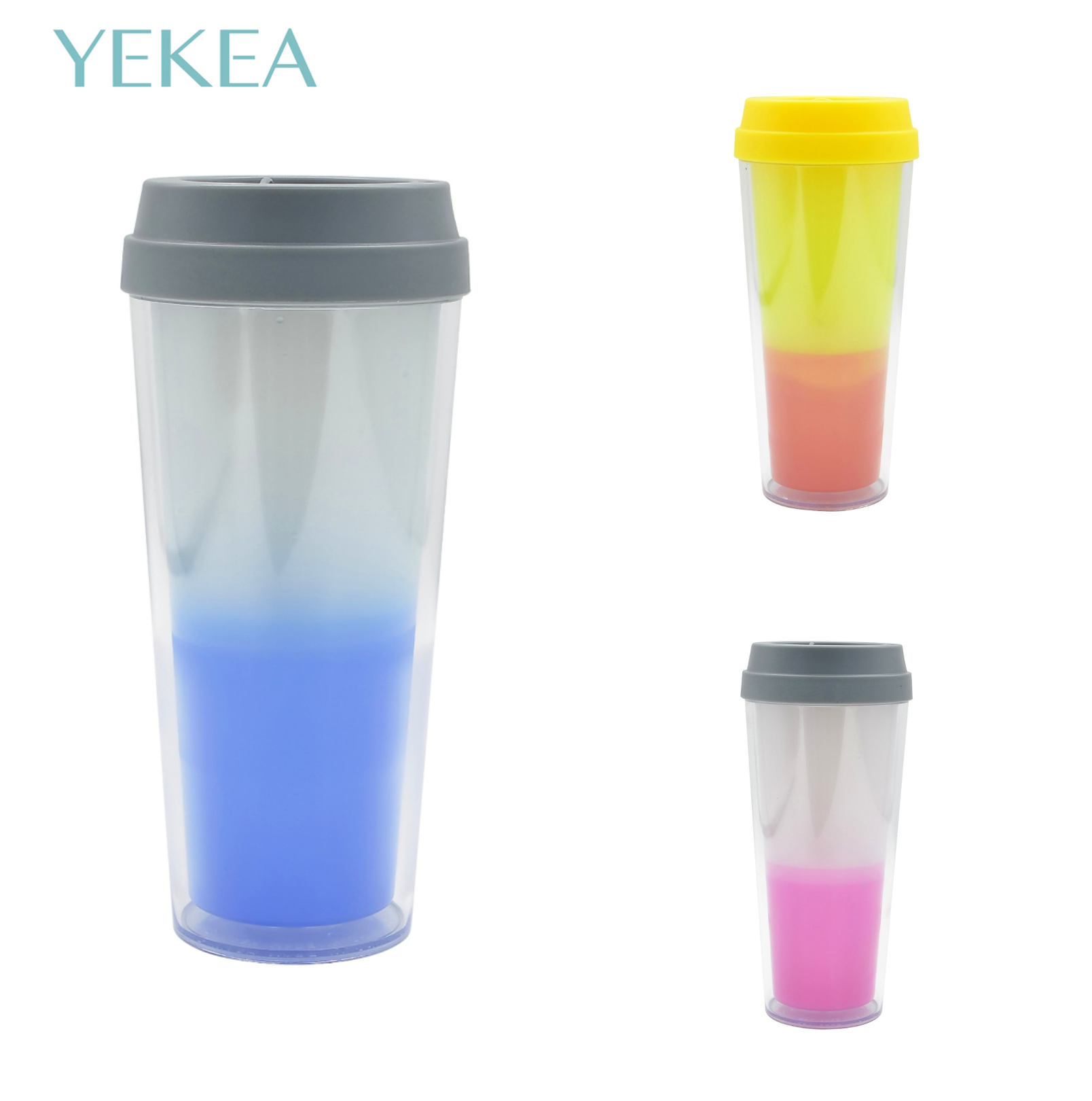 2022 Odm Oem Customizable 16oz Plastic Clear Color Changing Tumbler With Straw Set,color Changing Cups