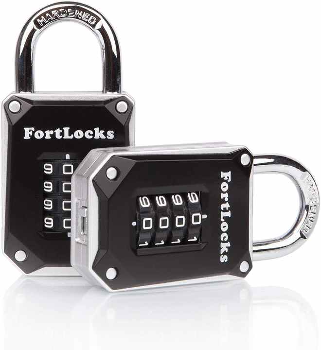 Resettable and anti-cutting combination code Black waterproof small lock 4-digit mechanical padlock